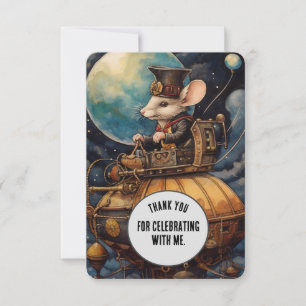 Squeaky Thank You Steampunk animal Custom Card