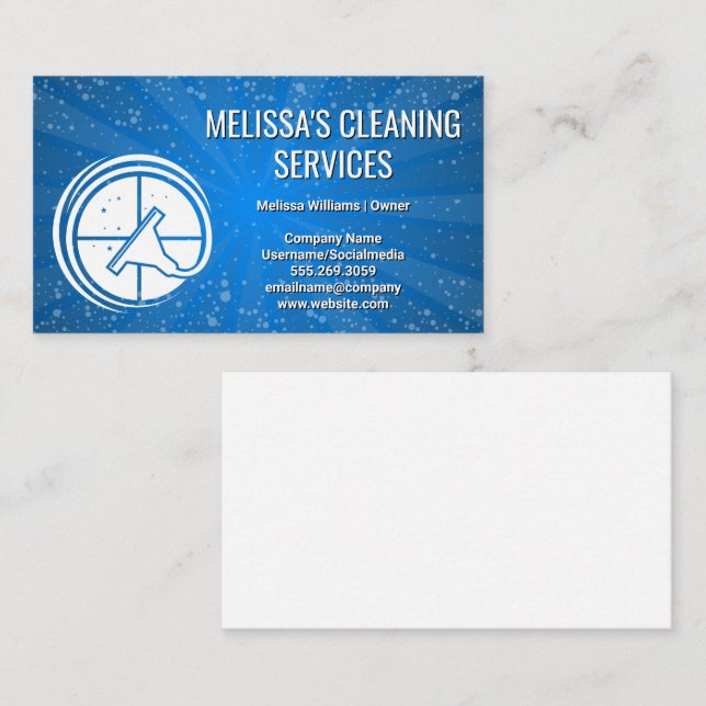 Squeegee Cleaning Window Logo Business Card (Front/Back)