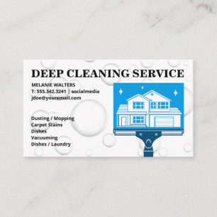 Squeegee Home Logo Soap Bubbles Business Card