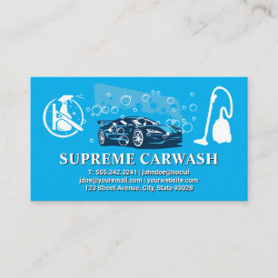 Squeegee Spray Cleaning Vacuum Carwash Business Card