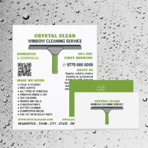 Squeegee, Window Cleaner, Cleaning Service Business Card