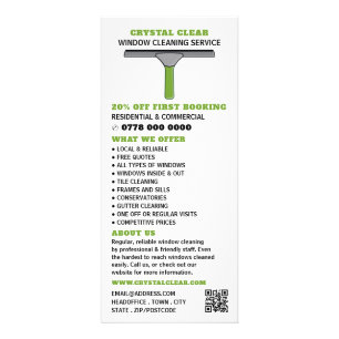 Squeegee, Window Cleaning Service Price List Rack Card