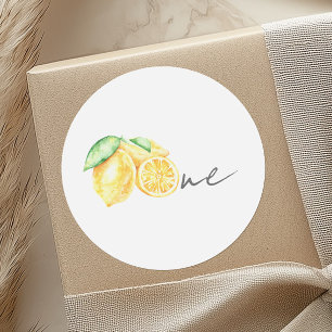 Squeeze Lemon Citrus Summer Baby First Birthday Classic Round Sticker