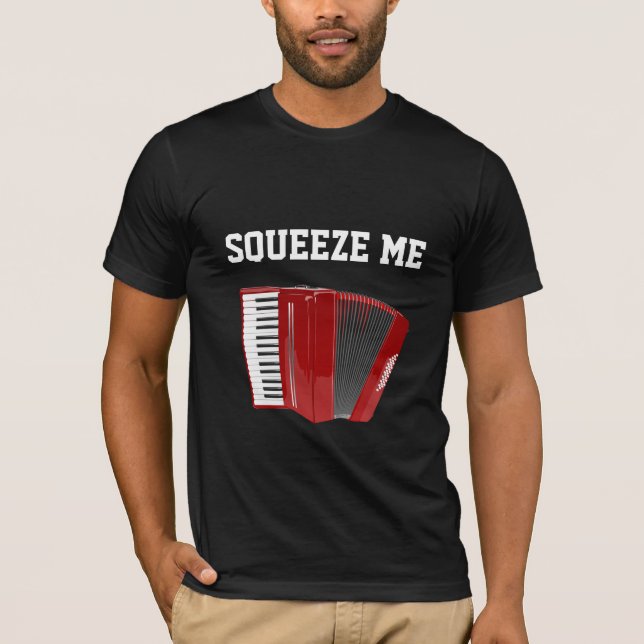 Squeeze Me, Red Accordion, T-Shirt (Front)