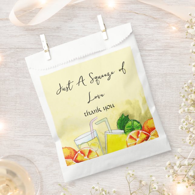 Squeeze of Love Lemonade Lemon Citrus Bridal Party Favour Bags (Clipped)