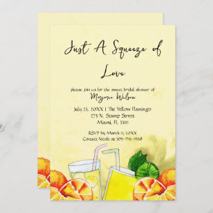 Squeeze of Love Lemonade Lemon Citrus Bridal Party Invitation