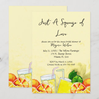 Squeeze of Love Lemonade Lemon Citrus Bridal Party Invitation