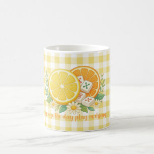Squeeze the Day Citrus Gingham Mahjong Coffee Mug