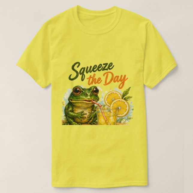 	Squeeze the Day Frog Lemon Tee (Design Front)