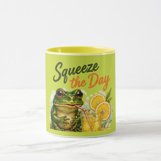 Squeeze The Day Funny Lemon | Cute Summer  Mug (Center)