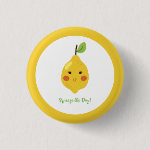 Squeeze the Day Punny Lemon   3 Cm Round Badge