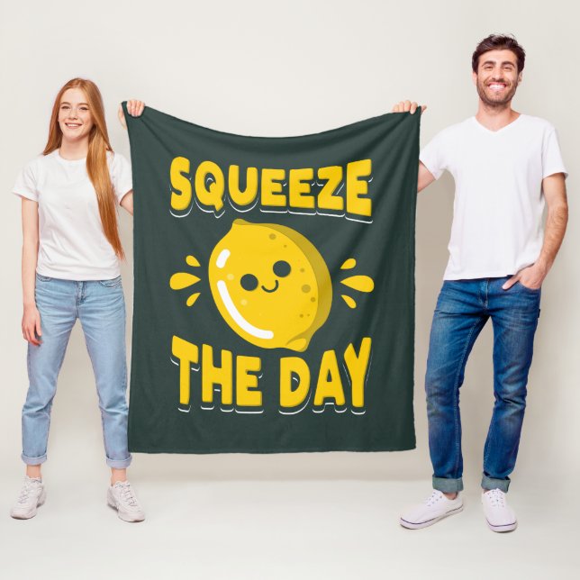 Squeeze the Day Small Business Owner Motivation Fleece Blanket (In Situ)