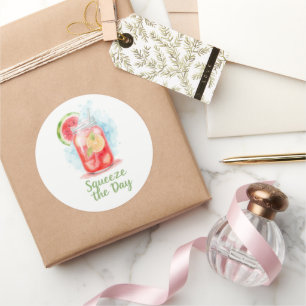Squeeze the Day – Watercolor Fruit Jar Sticker