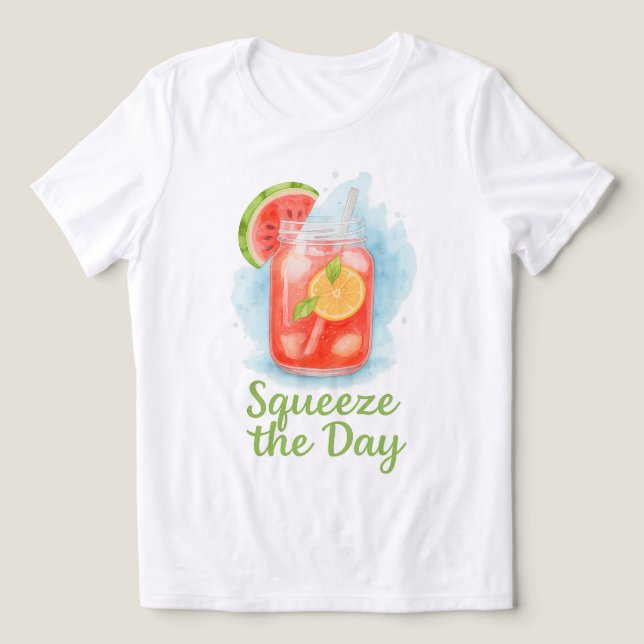 Squeeze the Day – Watermelon Lemonade Summer Tri-Blend Shirt (Design Front)