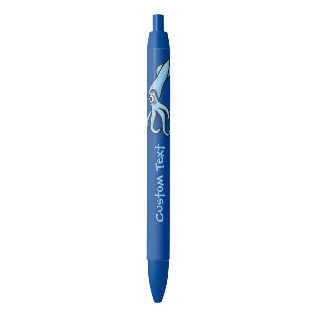 Squid Cartoon Blue Ink Pen (Front Vertical)