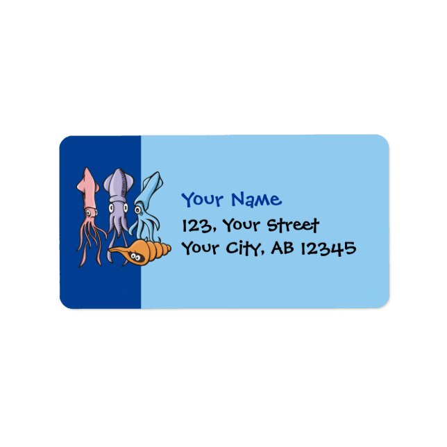 Squid Cartoons Label (Front)