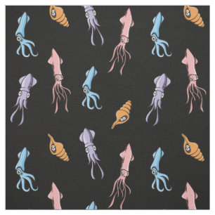 Squid Cartoons Pattern Fabric