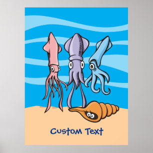 Squid Cartoons Poster