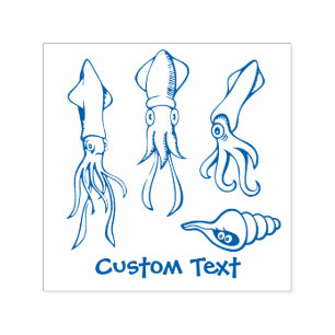 Squid Cartoons Self-inking Stamp
