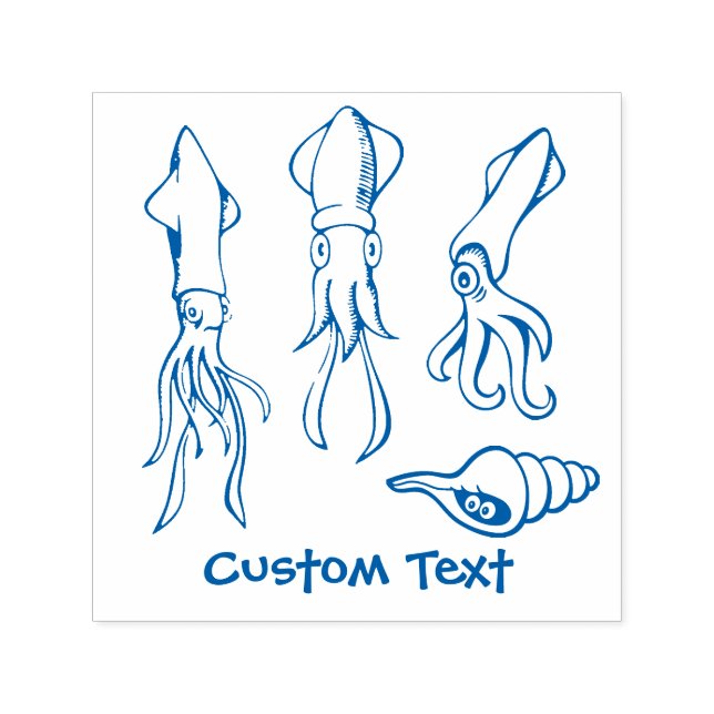 Squid Cartoons Self-inking Stamp (Design)