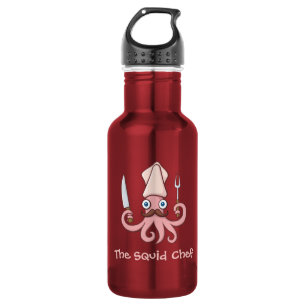 Squid Chef Cartoon 532 Ml Water Bottle