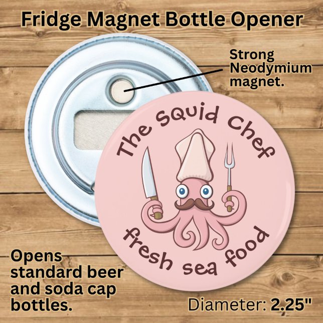Squid Chef Cartoon Bottle Opener (Creator Uploaded)