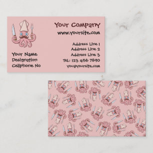 Squid Chef Cartoon Business Card
