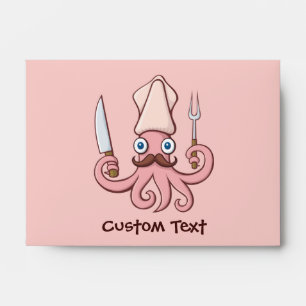 Squid Chef Cartoon Envelope