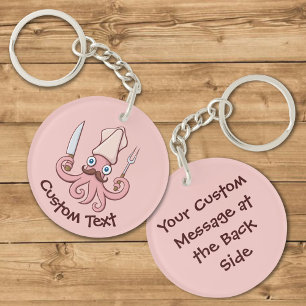 Squid Chef Cartoon Keychain
