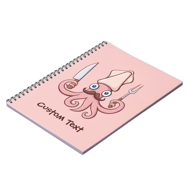 Squid Chef Cartoon Notebook (Left Side)