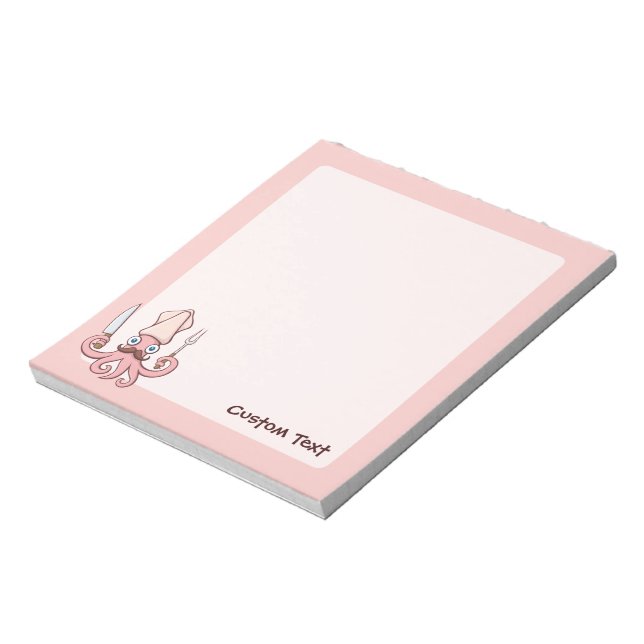 Squid Chef Cartoon Notepad (Rotated)