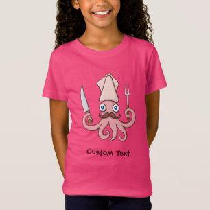 Squid Chef Cartoon T-Shirt