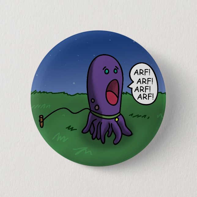 Squid Dog 6 Cm Round Badge (Front)