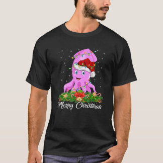 Squid Fish Lover Matching Santa Hat Squid Christma T-Shirt