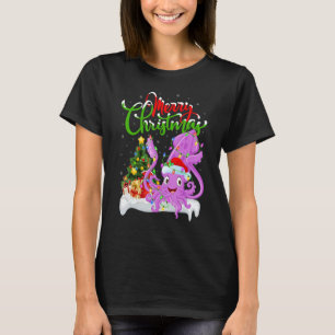 Squid Fish Xmas Decoration Santa Squid Christmas T-Shirt