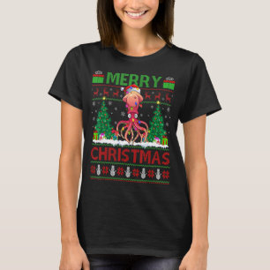 Squid Fish   Xmas Tree Ugly Santa Squid Christmas T-Shirt