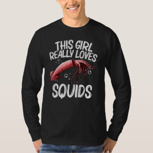 Squid For Girls Women Squid Seafood Calamari T-Shirt