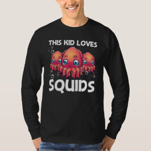 Squid For Kids Boys Octopus Shore Kraken Costume T-Shirt