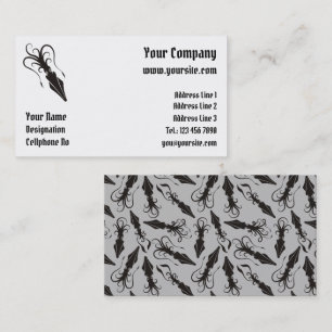 Squid Icon Black Horizontal Business Card