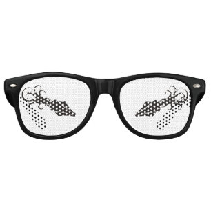 Squid Icon Black Retro Sunglasses