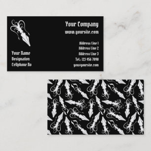 Squid Icon White Horizontal Business Card
