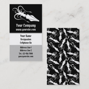 Squid Icon White Vertical Business Card