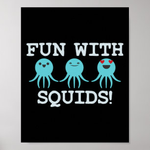 Squid Marine Biologist Teacher Student Gift Poster