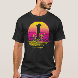 Squid Marine Biology Octopus Sunset Retro Vintage T-Shirt
