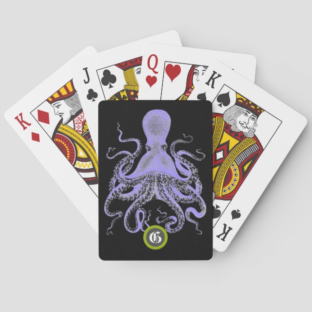 Squid Monogram Customisable Playing Cards (Back)