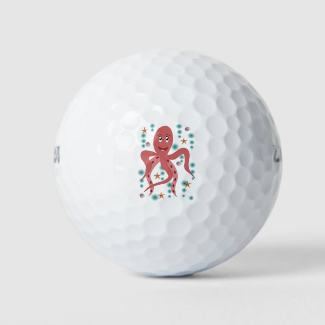 Squid Octopus Animal Undersea Kraken Sea Life Golf Balls (Front)