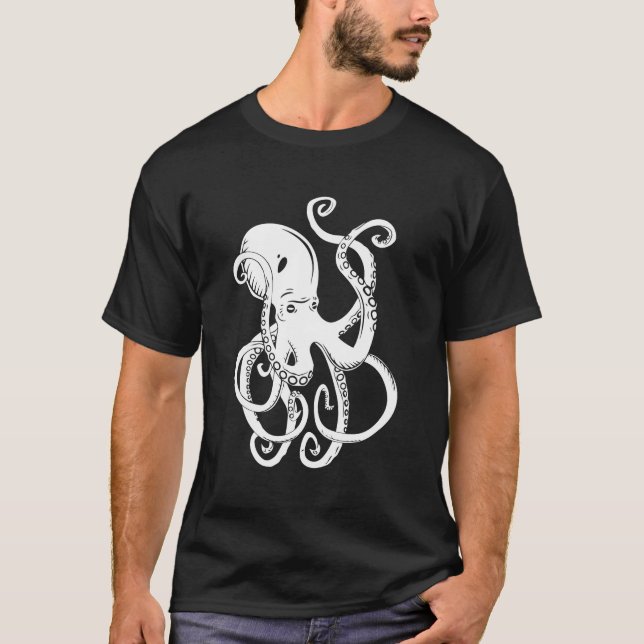 Squid octopus water world sea T-Shirt (Front)