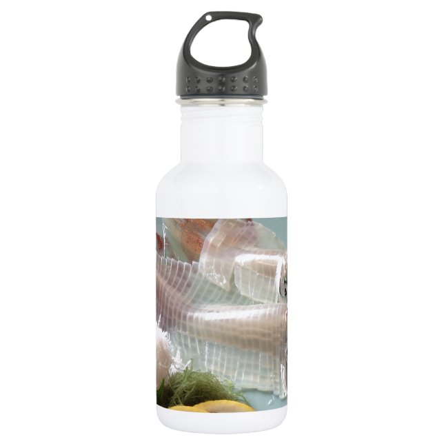 Squid Sashimi Japanese Meal Serving Lunch Dinner 532 Ml Water Bottle (Front)