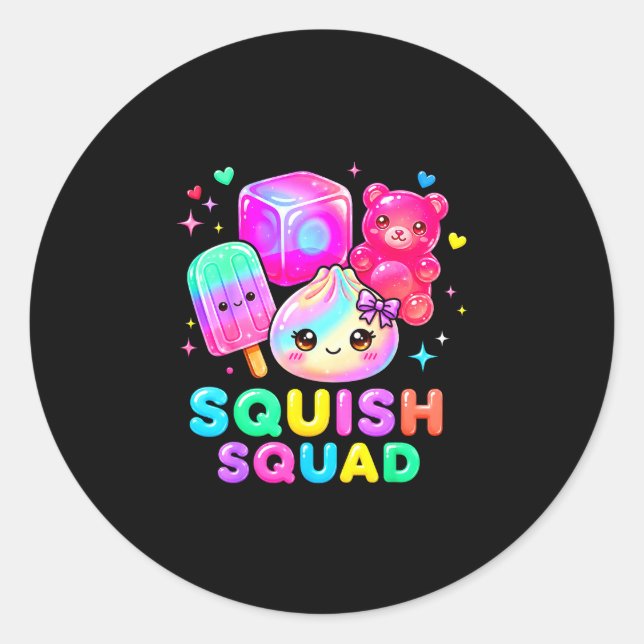 Squid squad dumpling kawaii pastel anime birthday classic round sticker (Front)