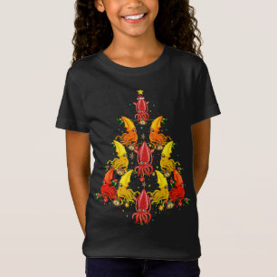 Squid Xmas Tree Gift Santa Hat Squid Christmas T-Shirt